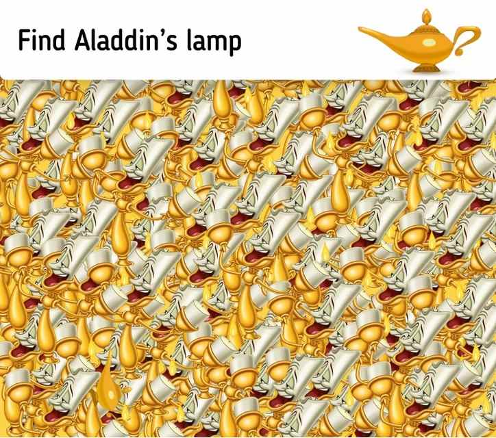 Neskutečný optický klam, který vám rozbije mozek: musíte najít Aladinovu lampu.